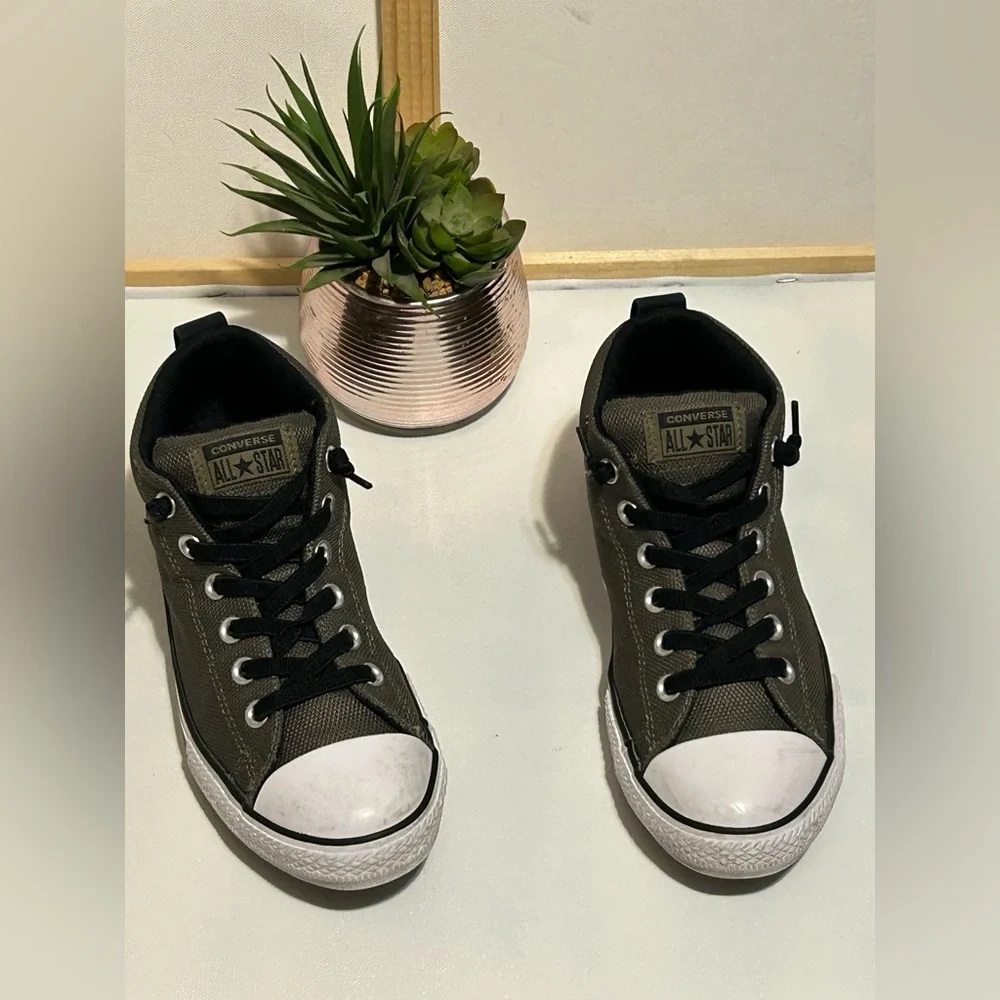 Converse Olive and White Low-Tops